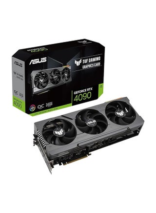 TUF-RTX-4090-O24G-GAMING OC Edition Graphic Card, 24GB GDDR6X 384-bit Memory, 2565 MH Boost Clock, 16384 Cuda Cores, 21 Gbps, 3.65 Slot, PCI 4.0, OpenGL4.6 | 90YV0IE0-M0NA00 Black - pnsku/N70023134V/45/_/1699860003/49027377-5e2d-489f-b598-7b92f22e4790