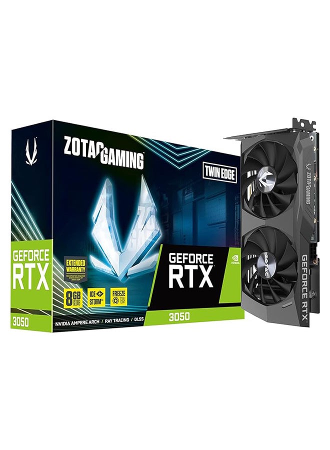 زوتاك بطاقة رسومات الألعاب GeForce RTX™ 3050 Twin Edge 8 جيجابايت GDDR6 128 بت 14 جيجابت في الثانية PCIE 4.0، تبريد متقدم IceStorm 2.0، إيقاف مروحة التجميد، تحكم نشط في المروحة، ZT-A30500E-10M  - Image 1