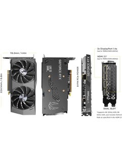 ZOTAC Gaming GeForce RTX™ 3050 Twin Edge 8GB GDDR6 128-bit 14 Gbps PCIE 4.0 Gaming Graphics Card, IceStorm 2.0 Advanced Cooling, Freeze Fan Stop, Active Fan Control, ZT-A30500E-10M Black  - Image 2