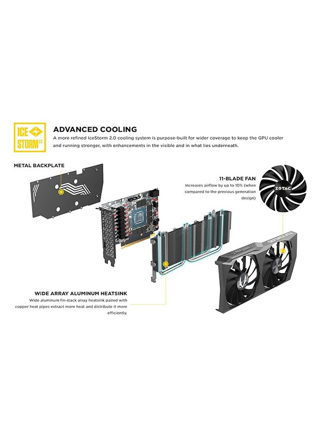زوتاك بطاقة رسومات الألعاب GeForce RTX™ 3050 Twin Edge 8 جيجابايت GDDR6 128 بت 14 جيجابت في الثانية PCIE 4.0، تبريد متقدم IceStorm 2.0، إيقاف مروحة التجميد، تحكم نشط في المروحة، ZT-A30500E-10M  - Image 3