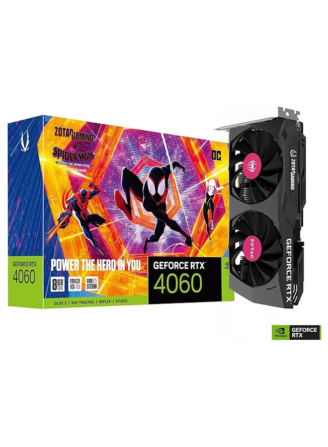 ZOTAC Gaming GeForce RTX 4060 Ti 16GB AMP Spider-Man: Across The Spider-Verse Inspired Graphics Card Bundle, ZT-D40620F-10SMP Black - Image 1