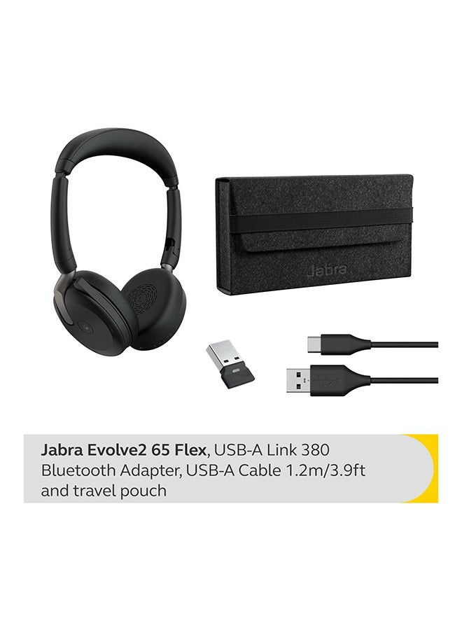 Evolve2 65 Flex، Link380a MS ستيريو، أسود كبير