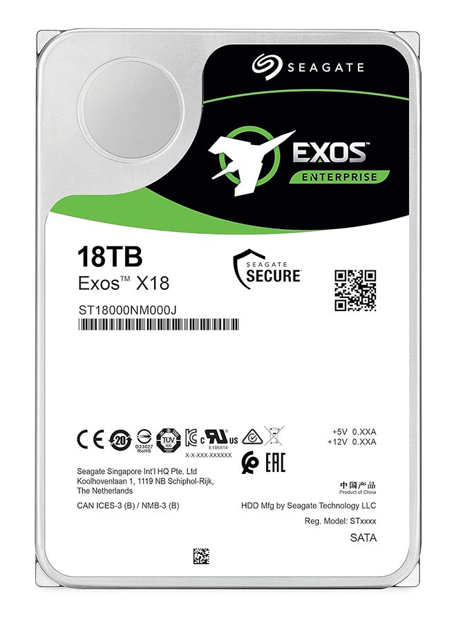 Seagate Exos X18 18TB 512e/4Kn SATA III 6 Gb/s 3.5" Internal Hard Drive, Data Transfer Speeds Up to 270 MB/s, 7200 RPM Speed, 256MB Cache, Fast Format 2,500,000 Hours MTBF | ST18000NM000J 18 TB  - Image 2