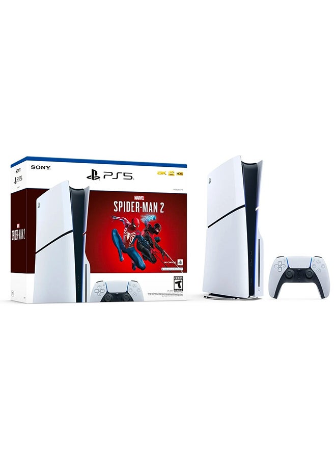 سوني - وحدة تحكم PS5 رفيعة مع حزمة Marvel&#39;s Spider-Man 2 - Image 1