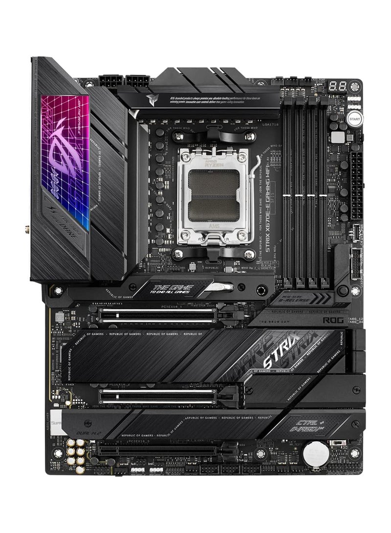 ROG STRIX X670E-E GAMING WIFI ATX Motherboard, AMD X670 Chipset, AM5 Socket, Intel 2.5 Gb Ethernet, 4xDual Channel DDR5-6400, 128GB Max Memory, 4xSATA 6Gb/s, PCIe 5.0, HDMI/DP | 90MB1BR0-M0EAY0 Black