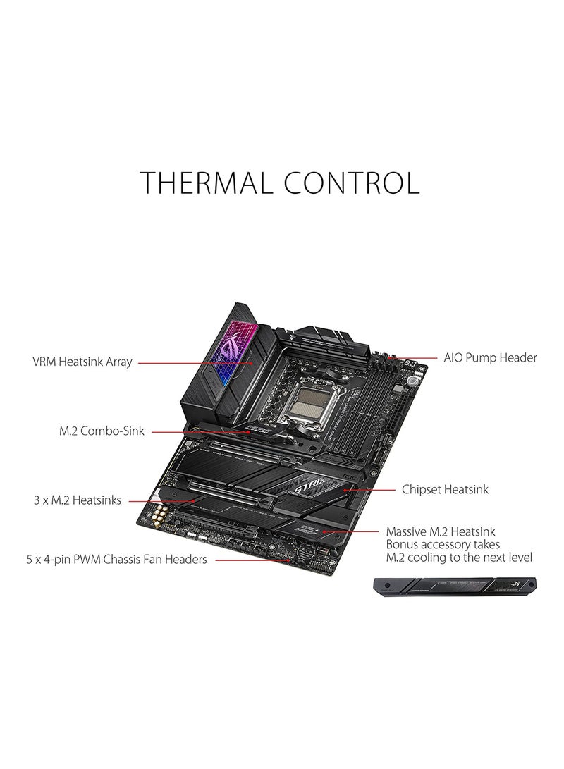 ROG STRIX X670E-E GAMING WIFI ATX Motherboard, AMD X670 Chipset, AM5 Socket, Intel 2.5 Gb Ethernet, 4xDual Channel DDR5-6400, 128GB Max Memory, 4xSATA 6Gb/s, PCIe 5.0, HDMI/DP | 90MB1BR0-M0EAY0 Black
