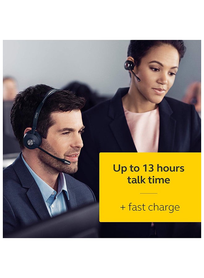 Jabra - Engage 75 On-Ear DECT Stereo Headset - Skype For Business Certified Wireless Headphones with Advanced Noise Cancellation for Deskphones and Softphones – UK Version Black - Image 1
