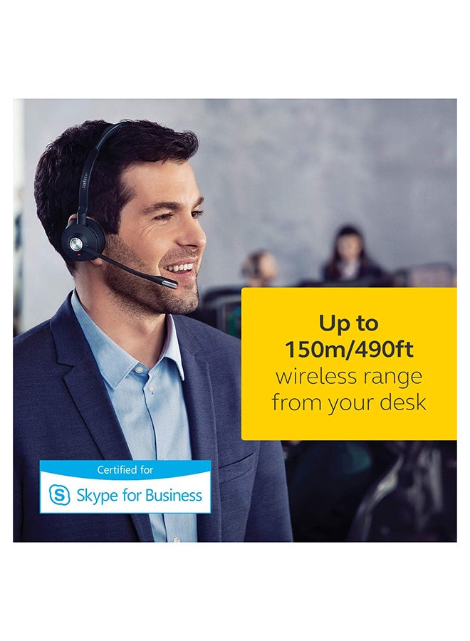 Jabra - Engage 75 On-Ear DECT Stereo Headset - Skype For Business Certified Wireless Headphones with Advanced Noise Cancellation for Deskphones and Softphones – UK Version Black - Image 1