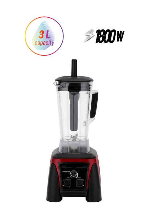 Heavy-Duty Professional Blender Speed Option with Pulse Function, Over-Current Protection Setting, Commercial-Grade Powerful Motor, 3L Unbreakable PC Jar 3 L 1800 W OMSB2494 BLACK AND RED