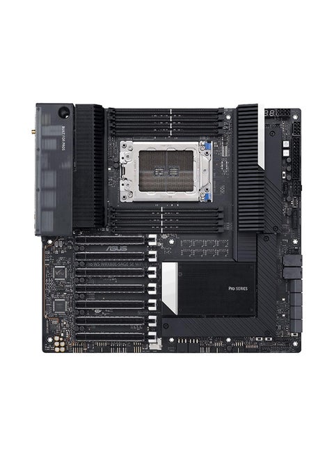 Pro WS WRX80E-SAGE SE WIFI II sWRX8 E-ATX Motherboard, AMD WRX80 Chipset, 8x DDR4, 2048GB Max Capacity, Intel Dual 10Gb Ethernet, 7x PCIe 4.0/3.0 x16, WIFI 6E, USB 3.2 Type-C Black