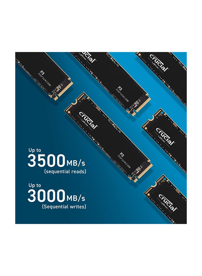 crucial - P3 4TB PCIe Internal SSD, M.2 2280 Form Factor, 3500 MB/s Sequential Read, 3000 MB/s Sequential Write, 800 Terabytes Endurance, NVMe Interface, CT4000P3SSD8 4 TB - Image 1