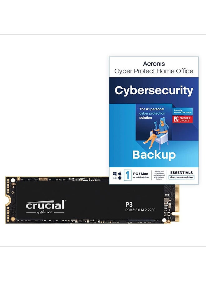 crucial - P3 4TB PCIe Internal SSD, M.2 2280 Form Factor, 3500 MB/s Sequential Read, 3000 MB/s Sequential Write, 800 Terabytes Endurance, NVMe Interface, CT4000P3SSD8 4 TB - Image 1