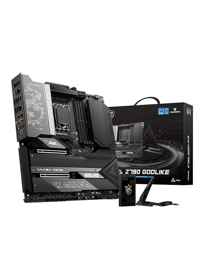 MSI - MEG Z790 GODLIKE Motherboard E-ATX - Supports Intel Core 12/13th Gen Processors, LGA 1700, DDR5 Boost (7800+MHz/OC), 2 x PCIe 5.0 x16, 1 x M.2 Gen5, 5 x M.2 Gen4, 2.5Gbps LAN, Wi-Fi 6E Black - Image 1