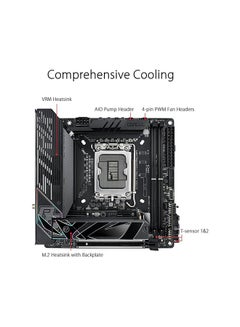 ASUS ROG STRIX Z790-I GAMING Wi-Fi Motherboard – Intel LGA1700 Socket, Compatible with 12th/13th/14th Gen Intel Core Processors, Intel Z790 Chipset, Supports DDR5 Memory Up to 96GB (7600MHz OC), PCIe 5.0 x16 Slot, 2.5Gb Ethernet, Wi-Fi 6E, Thunderbolt 4, USB 3.2 Gen 2x2, HDMI 2.1, Aura Sync RGB, Mini-ITX Form Factor, Includes ROG FPS-II Card and Cooling Solutions | 90MB1CM0-M0EAY0 Black  - Image 3