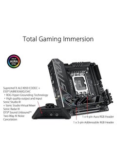 ASUS ROG STRIX Z790-I GAMING Wi-Fi Motherboard – Intel LGA1700 Socket, Compatible with 12th/13th/14th Gen Intel Core Processors, Intel Z790 Chipset, Supports DDR5 Memory Up to 96GB (7600MHz OC), PCIe 5.0 x16 Slot, 2.5Gb Ethernet, Wi-Fi 6E, Thunderbolt 4, USB 3.2 Gen 2x2, HDMI 2.1, Aura Sync RGB, Mini-ITX Form Factor, Includes ROG FPS-II Card and Cooling Solutions | 90MB1CM0-M0EAY0 Black  - Image 4