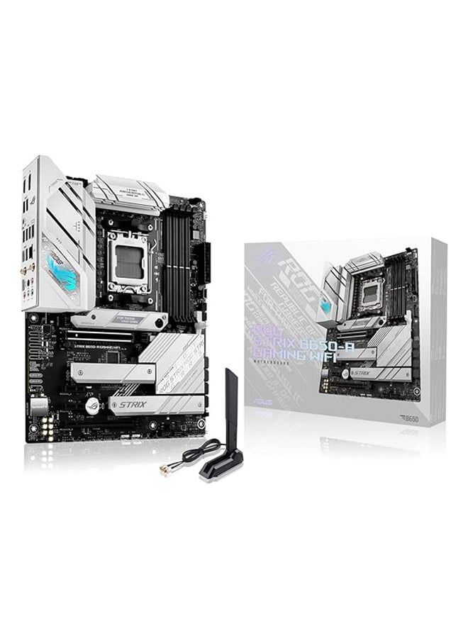 ASUS - Rog Strix B650-A Gaming Wi-Fi ATX DDR5 Motherboard, AMD Socket AM5, B650 Chipset, 2.5Gb Ethernet, Bluetooth, WiFi 6E 6GHz, Max 128GB 4xDIMM Memory, PCIe 4.0x16, 3xM.2 Slot | 90MB1BP0-M0EAY0 Black - Image 1