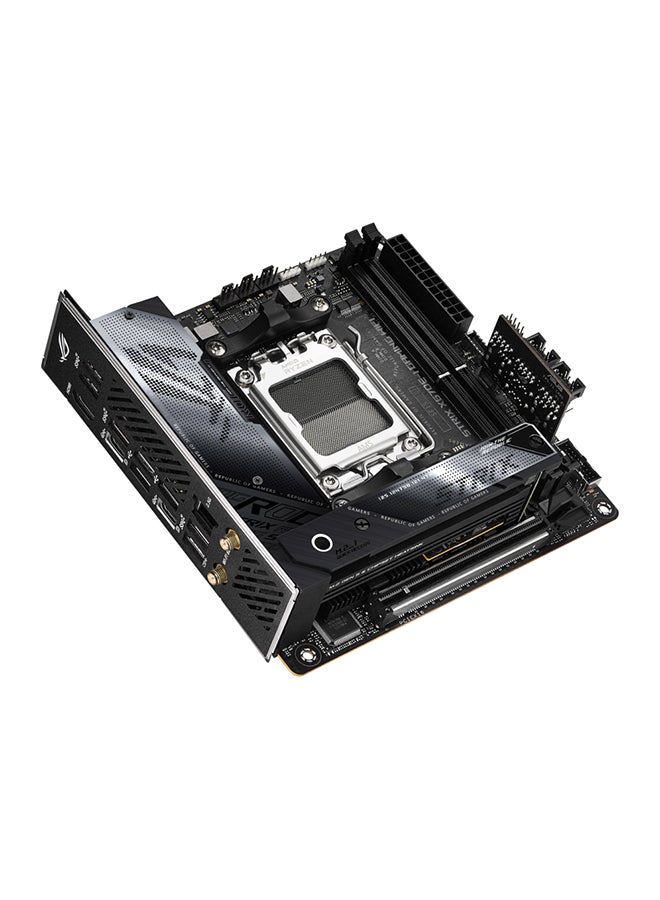 ASUS - Rog Strix X670E-I Gaming Wifi Mini-ITX Motherboard, AMD AM5 Socket, AMD X670 Chipset, 2xDIMM, Max 64GB DDR5, WiFi 6E 6GHz, 2xM.2 Slots,1xPCIe 5x16, 1x HDMI/2xUSB4 | 90MB1B70-M0EAY0 Black - Image 1