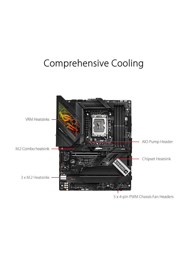 ROG STRIX Z790-H Gaming Wi-Fi LGA 1700 Motherboard, Intel Z790 Chipset, 4x DDR5 DIMM, Up to 192GB Max Memory, Wi-Fi 6E / BT v5.3, 4 x M.2 Slots, 1*HDMI / 1*DP Black