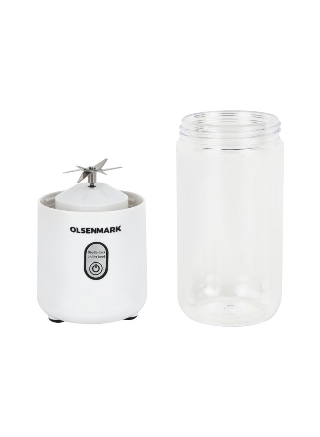 Olsenmark - Rechargeable Portable Blender Mixer Shaker Juicer 60W, All Kinds Of Fruits And Vegetables 410ML, Double Safety Protection Switch Health And Environmental Protection 410 ml 60 W OMSB2495 Multicolour - Image 1