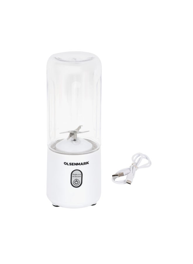 Olsenmark - Rechargeable Portable Blender Mixer Shaker Juicer 60W, All Kinds Of Fruits And Vegetables 410ML, Double Safety Protection Switch Health And Environmental Protection 410 ml 60 W OMSB2495 Multicolour - Image 1