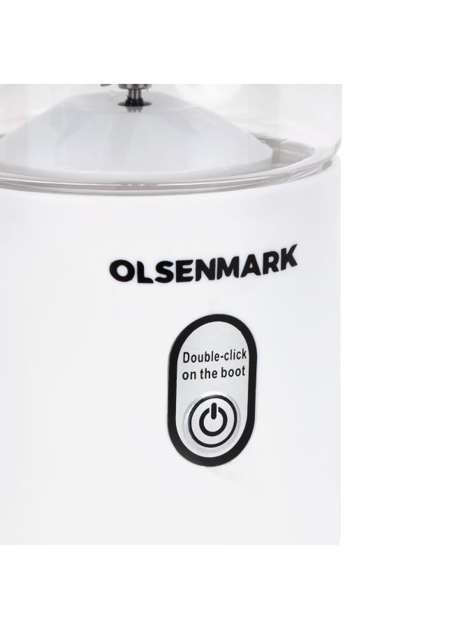 Olsenmark - Rechargeable Portable Blender Mixer Shaker Juicer 60W, All Kinds Of Fruits And Vegetables 410ML, Double Safety Protection Switch Health And Environmental Protection 410 ml 60 W OMSB2495 Multicolour - Image 1