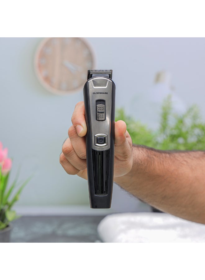 Olsenmark - 11-in-1 Men's Grooming Set, Cordless Operation, With 5 Changeable Heads, Hair Clipper Attachment, Beard Trimmer Attachment, Shaver Attachment, Noise/Ear Hair Trimmer Attachment, USB Cord Black - Image 1