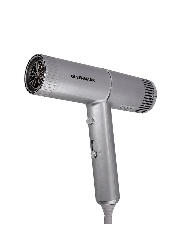 Olsenmark 1500 W Professional Iconic Hair Dryer OMH4094 2 Speed Control, 1 Cool Function And 3 Level Temperature Silver  - Image 1