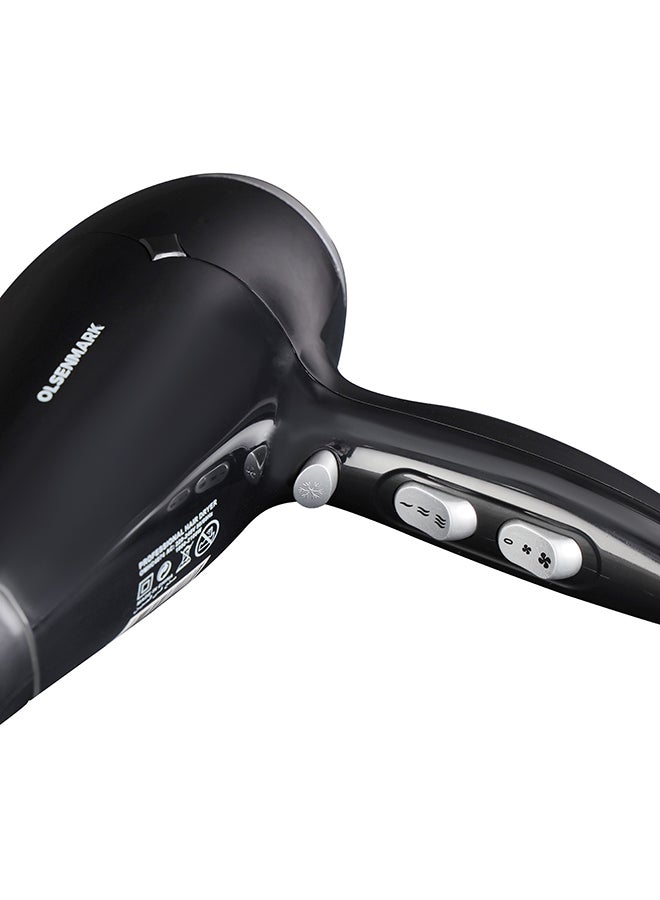 Olsenmark 2 In 1 Professional Hair Style Kit  2100W Multifunctional Portable Cool Shot Black  - Image 5