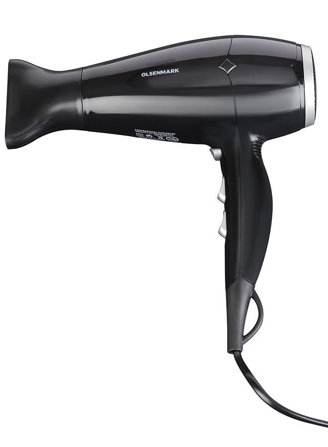 Olsenmark 2 In 1 Professional Hair Style Kit  2100W Multifunctional Portable Cool Shot Black  - Image 2