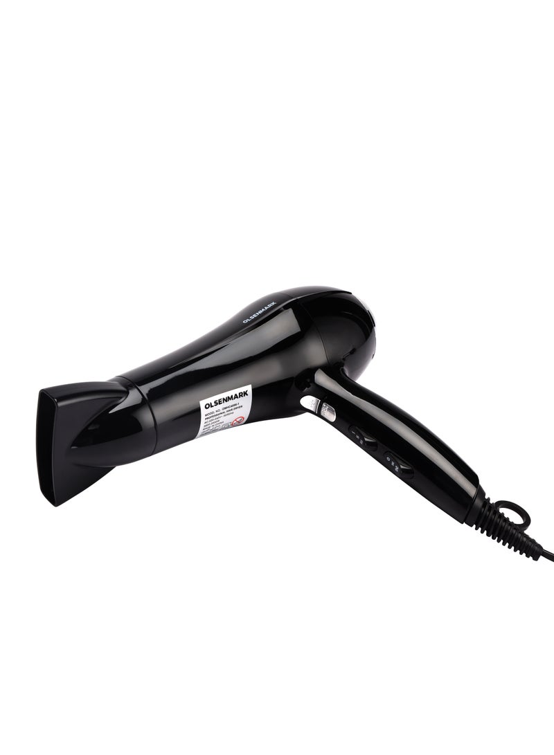 Olsenmark 3-in-1 Professional Hair Styling Kit- Omhc4096| Dryer, Straightener, Curler, 2 Speed and 3 Level Temperature Setting| Ceramic Plates and Clamps for Easy Curling| Perfect for Salon and at Hom Black  - Image 3