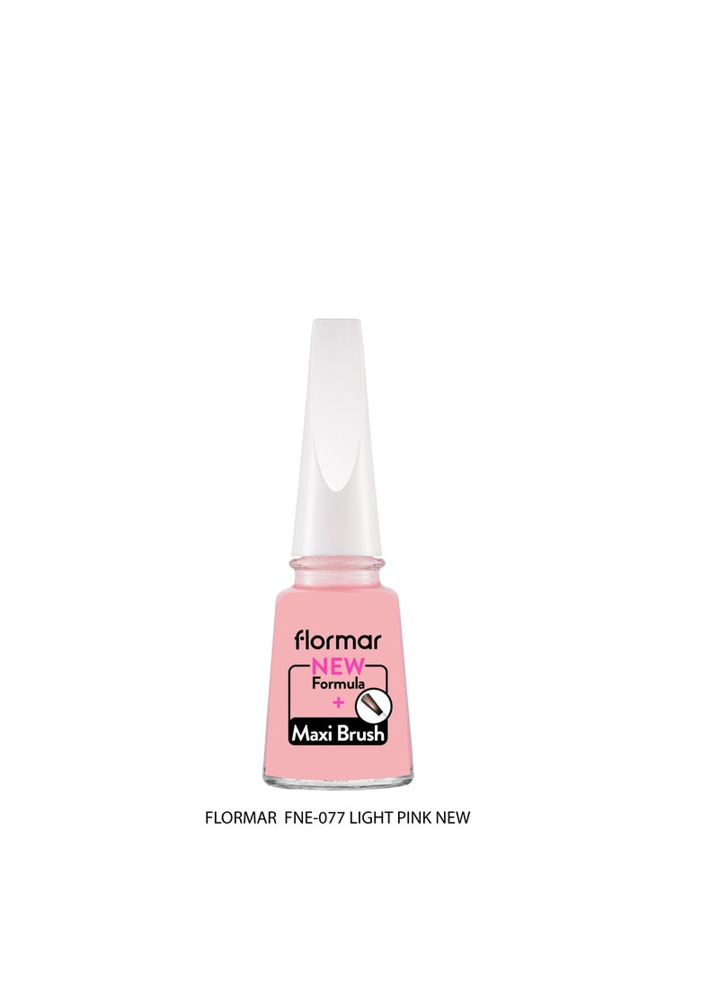 flormar Classic Nail Enamel With New Improved Formula And Thicker Brush - 077 Light Pink 077 Light Pink 