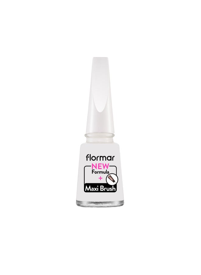 flormar Classic Nail Enamel With New Improved Formula And Thicker Brush - 310 Snow White 310 Snow White - Image 1