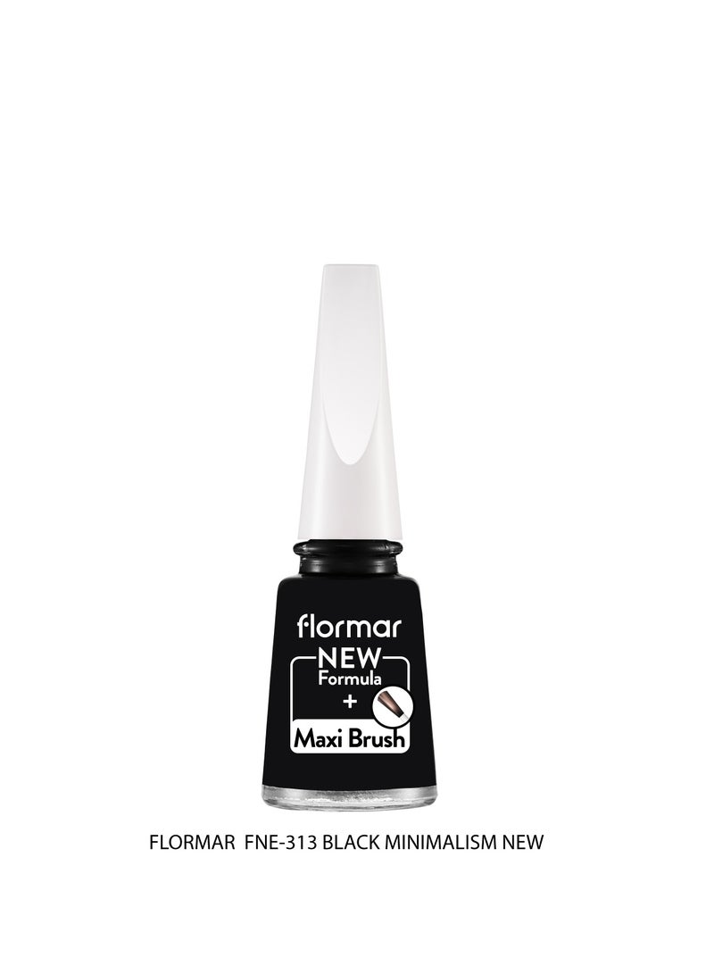 flormar Classic Nail Enamel With New Improved Formula And Thicker Brush - 313 Black Minimalism 313 Black Minimalism