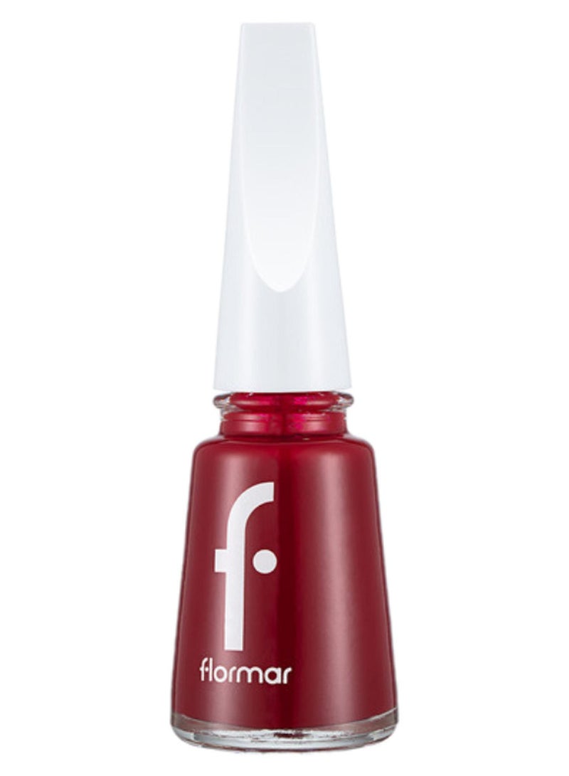 فلورمار طلاء أظافر كلاسيكي بتركيبة جديدة محسنة وفرشاة أكثر سمكًا - 406 أحمر داكن - Image 1