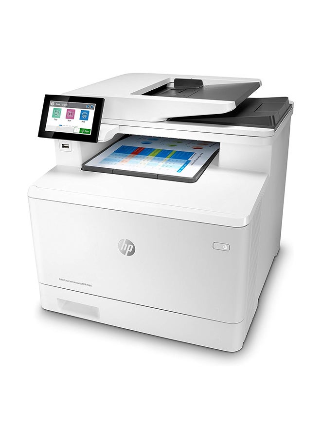 HP - M480F Color LaserJet Enterprise Multifunction Printer, Up To 29ppm Print Speed, Auto Duplex, 4.3'' Color Touch, 50 Sheet ADF, 250 Sheets Input Tray, Print / Copy / Scan / Fax - 3QA55A | White - Image 1