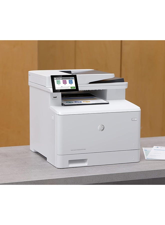 HP - M480F Color LaserJet Enterprise Multifunction Printer, Up To 29ppm Print Speed, Auto Duplex, 4.3'' Color Touch, 50 Sheet ADF, 250 Sheets Input Tray, Print / Copy / Scan / Fax - 3QA55A | White - Image 1