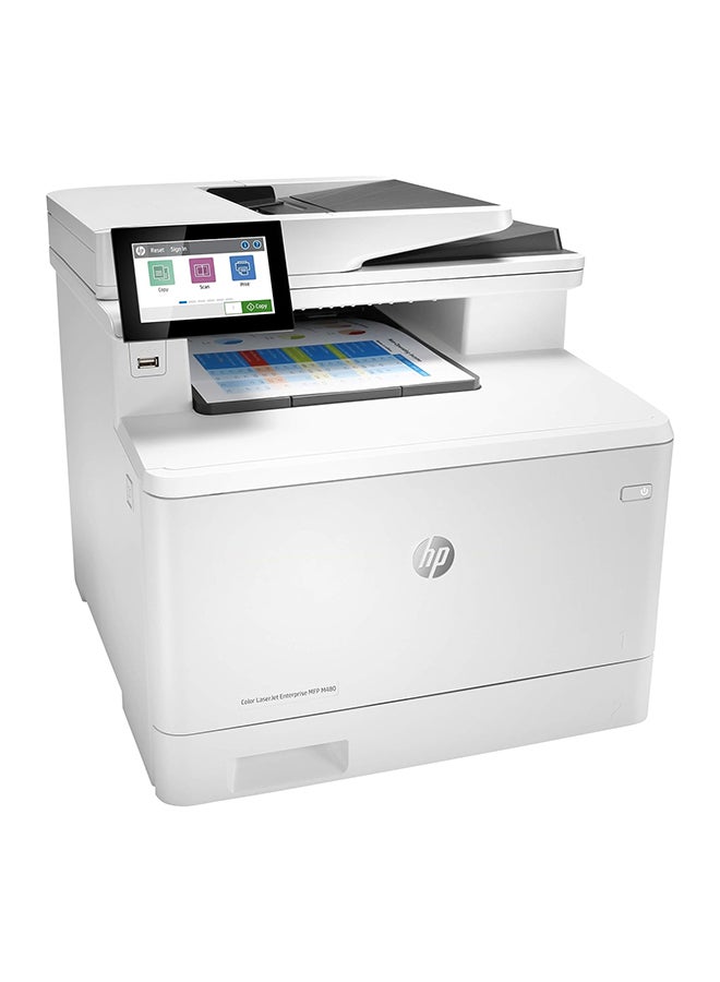 HP - M480F Color LaserJet Enterprise Multifunction Printer, Up To 29ppm Print Speed, Auto Duplex, 4.3'' Color Touch, 50 Sheet ADF, 250 Sheets Input Tray, Print / Copy / Scan / Fax - 3QA55A | White - Image 1