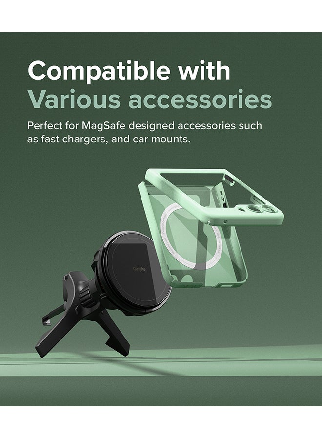 Ringke Slim Magnetic Compatible With Samsung Galaxy Z Flip 5 Case, Non-Yellowing Transparent Hard Thin Premium PC Protective Phone Cover- Mint - Image 5