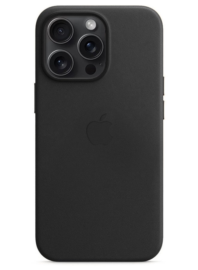 MARGOUN - iPhone 15 Pro Max Leather Case Compatible With Magsafe Anti-Scratch Leather Case Shockproof Drop Proof Protective Slim Case Black - Image 1
