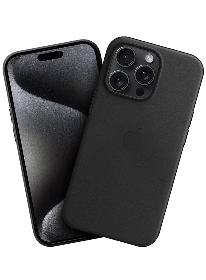 MARGOUN - iPhone 15 Pro Max Leather Case Compatible With Magsafe Anti-Scratch Leather Case Shockproof Drop Proof Protective Slim Case Black - Image 1