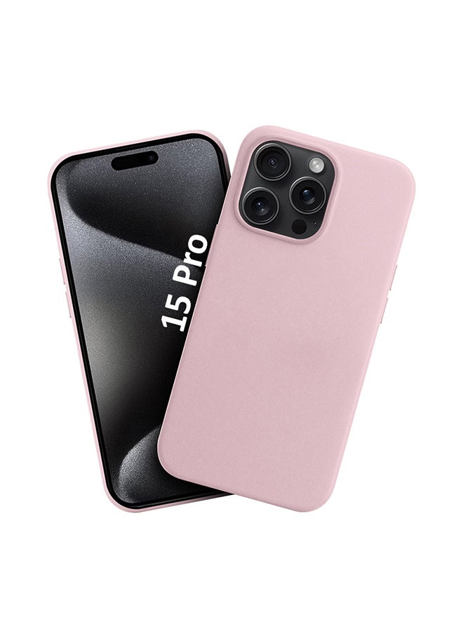 MARGOUN Magsafe Leather Case Cover for Apple iPhone 15 Pro, Anti-Scratch Case Shockproof Drop Proof Protective Slim Case - Titanium - Image 1