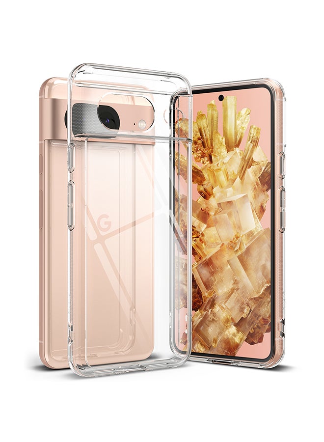 Ringke Fusion Compatible With Google Pixel 8 Case, Minimal Yellowing Anti-Scratch Hard Back Shockproof TPU Bumper Drop Protection Phone Cover- Clear - Image 1