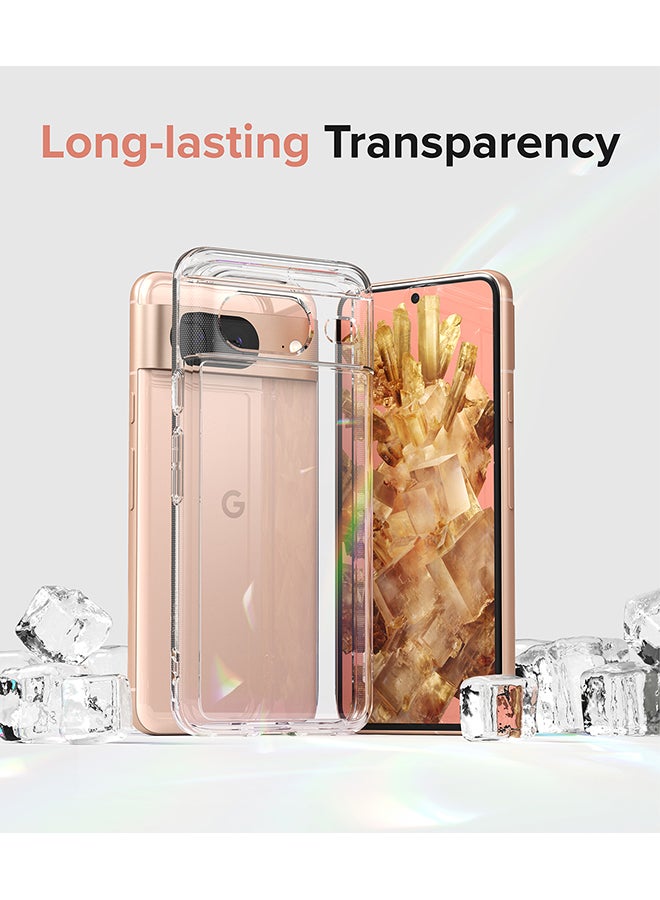Ringke Fusion Compatible With Google Pixel 8 Case, Minimal Yellowing Anti-Scratch Hard Back Shockproof TPU Bumper Drop Protection Phone Cover- Clear - Image 3