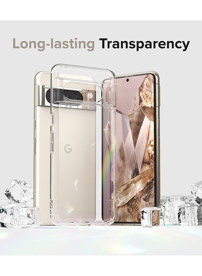 Ringke Fusion Compatible With Google Pixel 8 Pro Case Minimal Yellowing Anti-Scratch Hard Back Shockproof TPU Bumper Drop Protection Phone Cover- Clear - Image 3