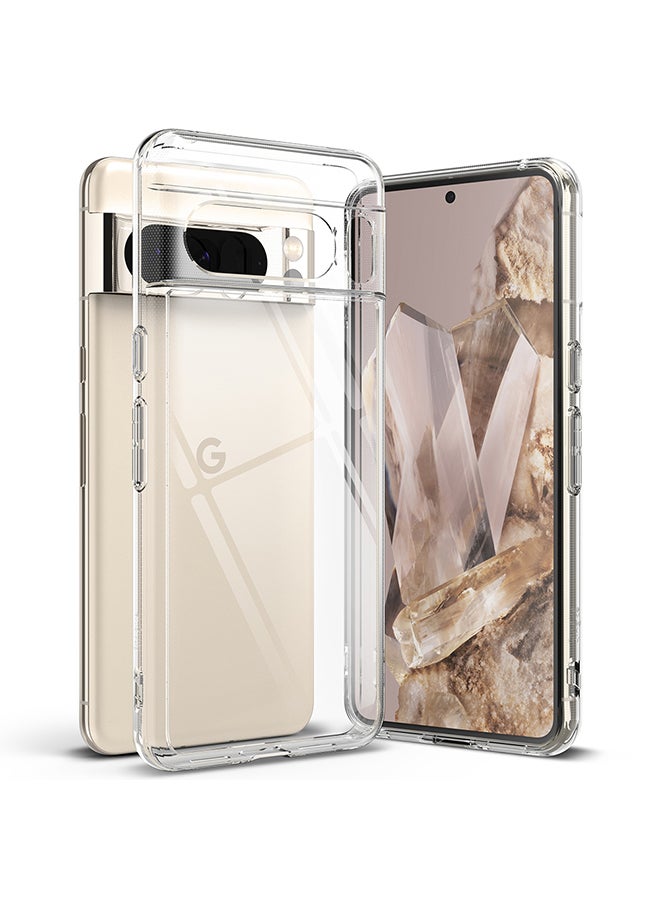 Ringke Fusion Compatible With Google Pixel 8 Pro Case Minimal Yellowing Anti-Scratch Hard Back Shockproof TPU Bumper Drop Protection Phone Cover- Clear - Image 1