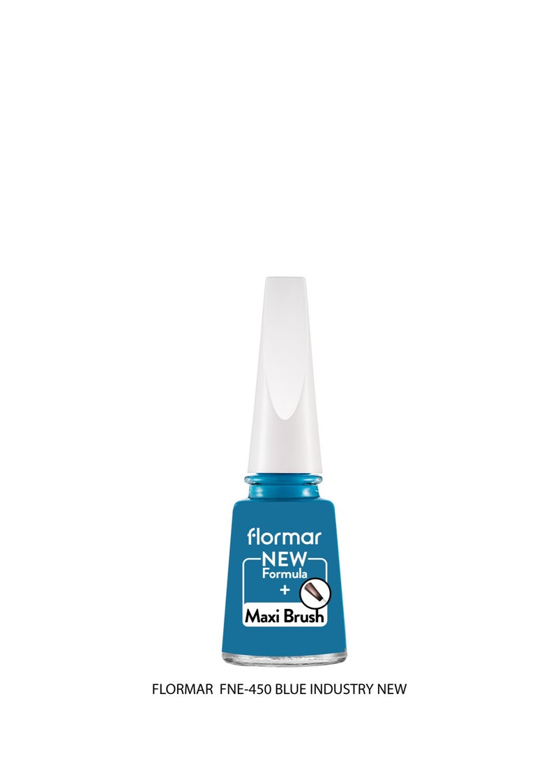 flormar Classic Nail Enamel With New Improved Formula And Thicker Brush - 450 Blue Industry 450 Blue Industry