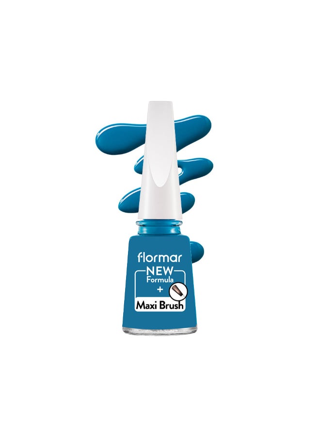 flormar Classic Nail Enamel With New Improved Formula And Thicker Brush - 450 Blue Industry 450 Blue Industry - Image 3