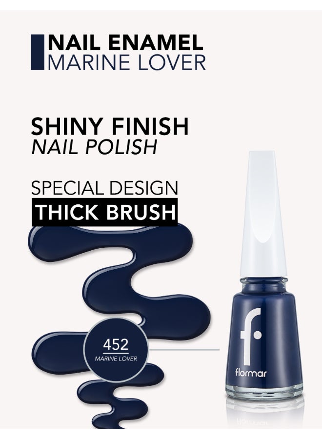 flormar Classic Nail Enamel With New Improved Formula And Thicker Brush 452 Marine Lover - Image 5