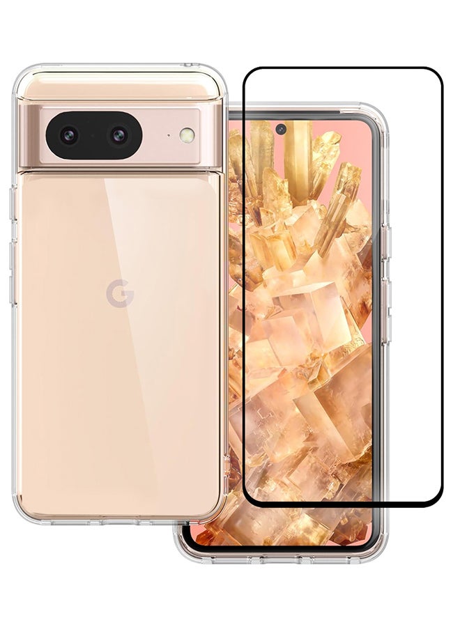 MARGOUN 2 Packs For Google Pixel 8 TPU Case And Screen Protector Clear Anti-Yellowing Transparent Shockproof Protective Phone Case Scratch Resistant Cover Clear - Image 2