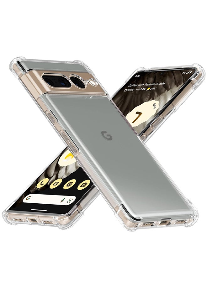 Google Pixel 7 Pro TPU Case Clear Anti-Yellowing Transparent Shockproof Protective Phone Case Scratch Resistant Reinforced Corners Cover Clear